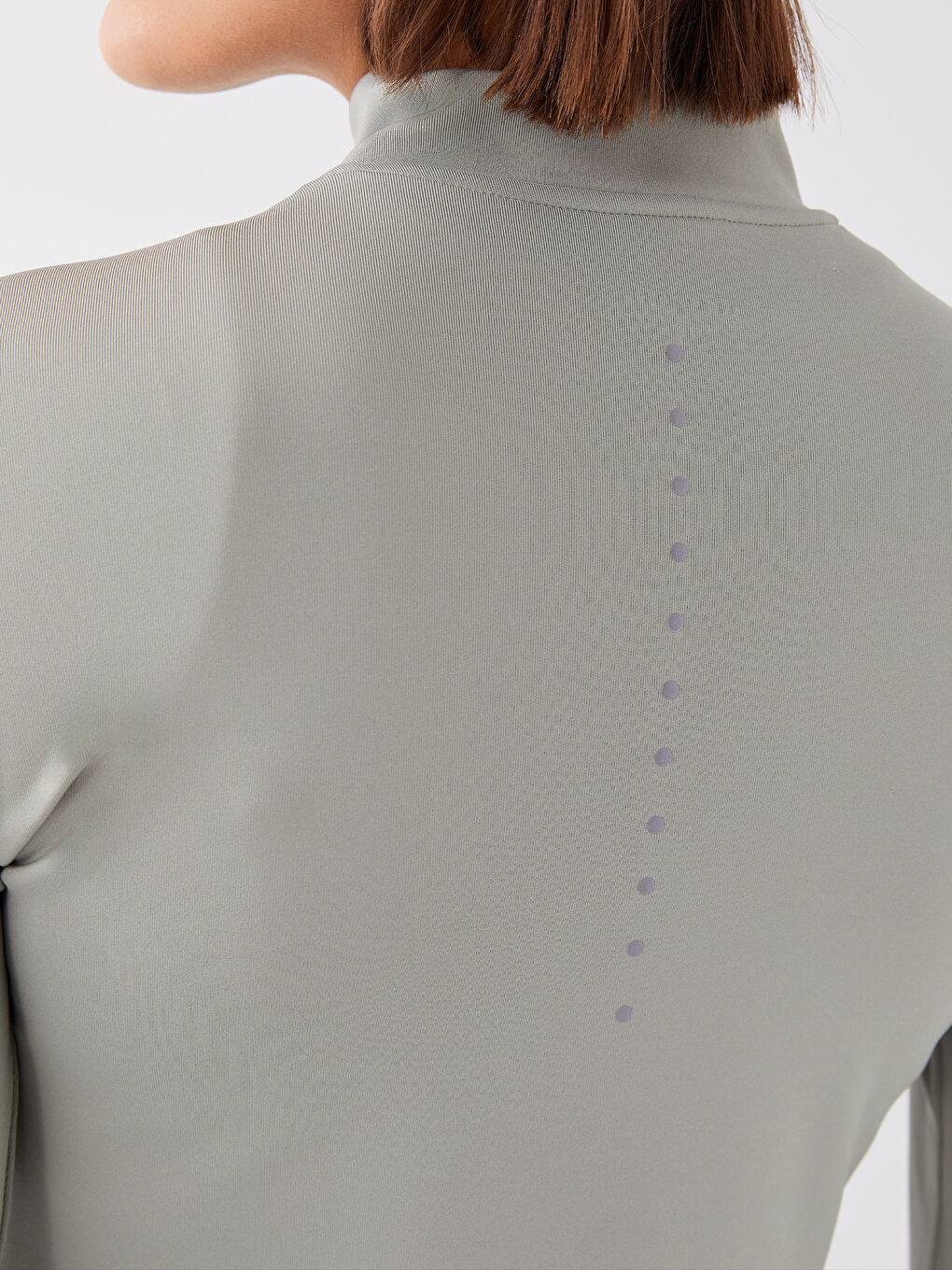 T-shirt à Col Cheminée Réflecteur Imprimé à Manches Longues pour Femmes-3