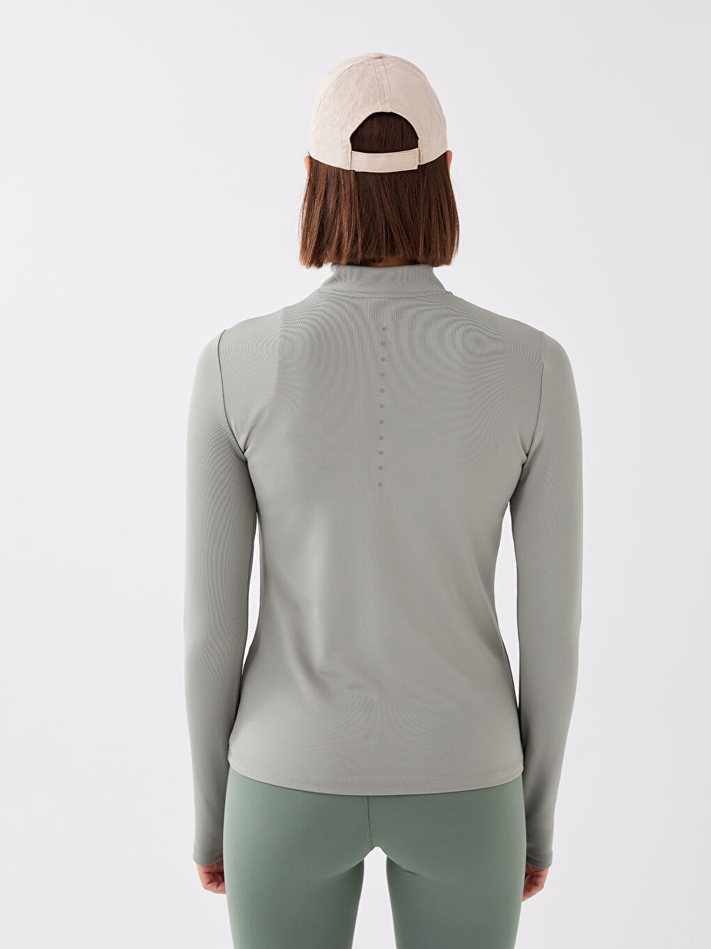 T-shirt à Col Cheminée Réflecteur Imprimé à Manches Longues pour Femmes-4