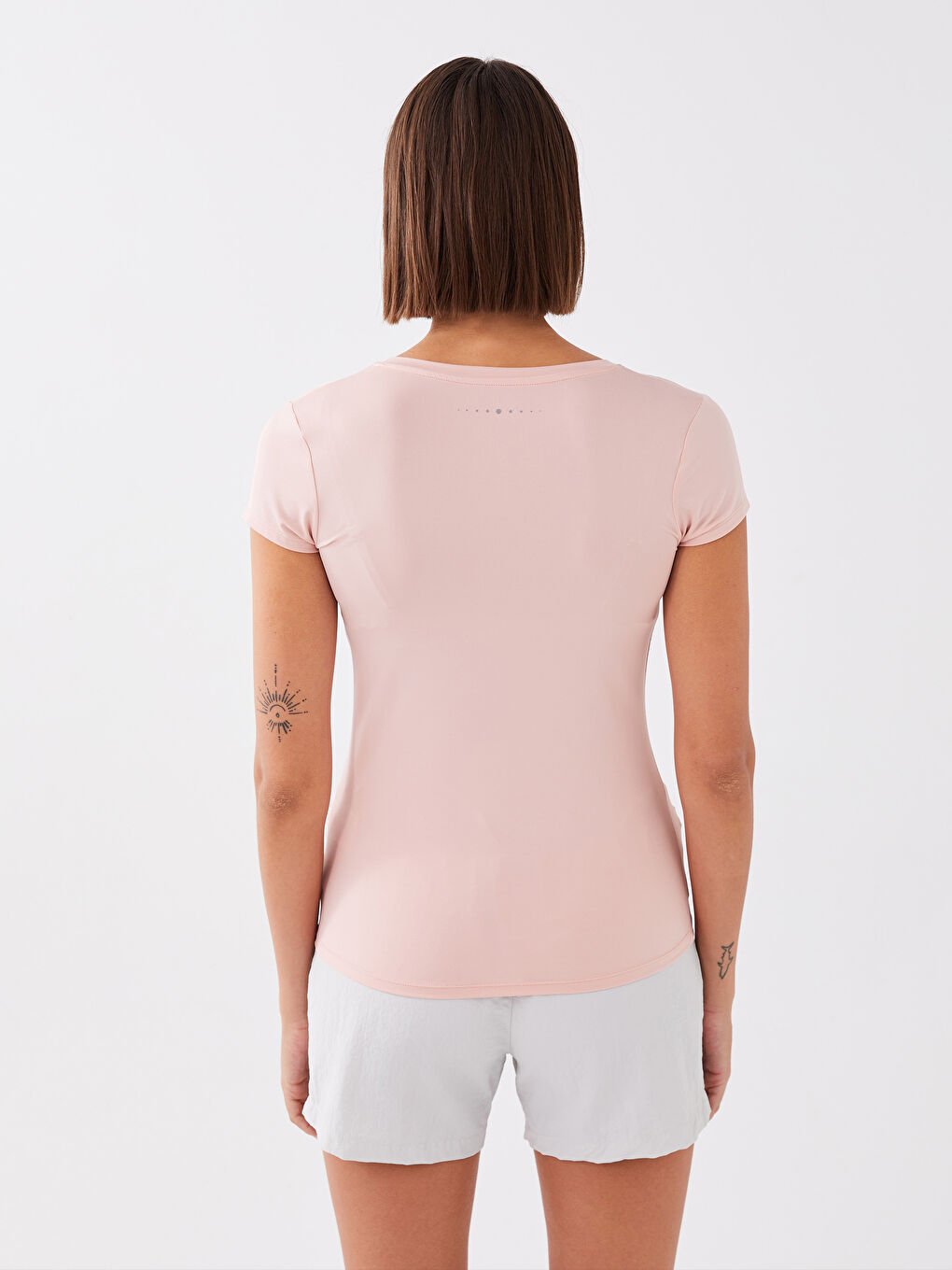 Tricou de Exterior pentru Femei cu Decolteu în V și Imprimeu Reflectorizant-6