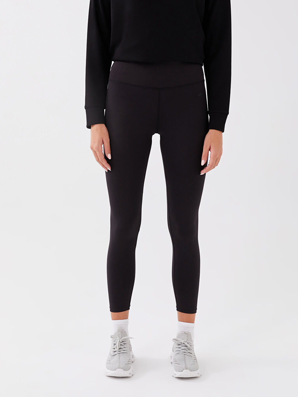 LCW OUTDOOR Siyah Beli Lastikli Reflektör Baskılı Kadın Outdoor Tayt - 3