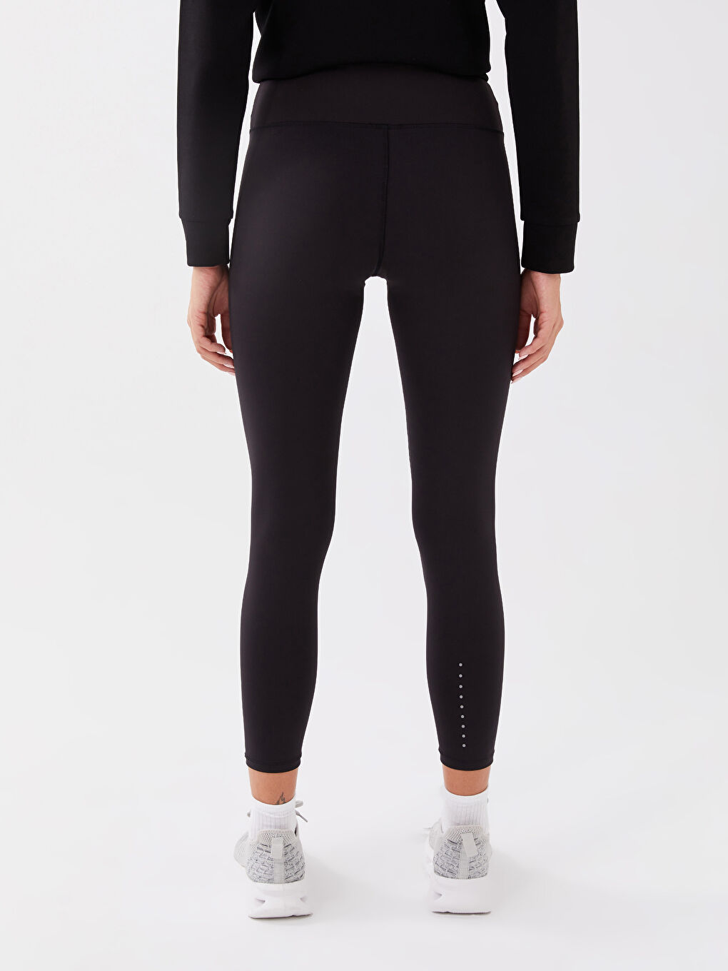 LCW OUTDOOR Siyah Beli Lastikli Reflektör Baskılı Kadın Outdoor Tayt - 4