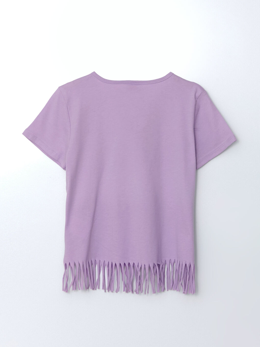 Crew Neck Printed Short Sleeve Cotton Girl T-shirt-1