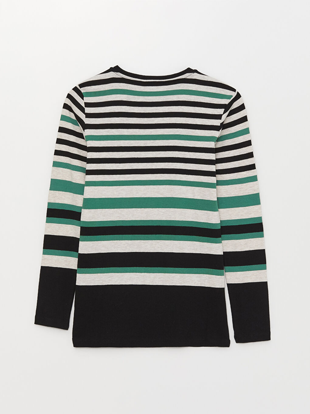 بلوزة كم طويل مخطط بياقة دائرية للسيدات-6