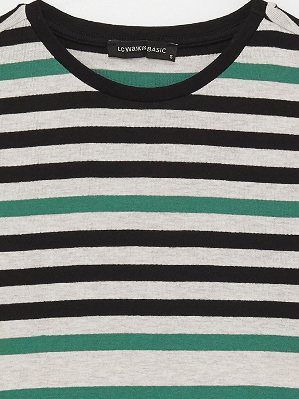 بلوزة كم طويل مخطط بياقة دائرية للسيدات-7