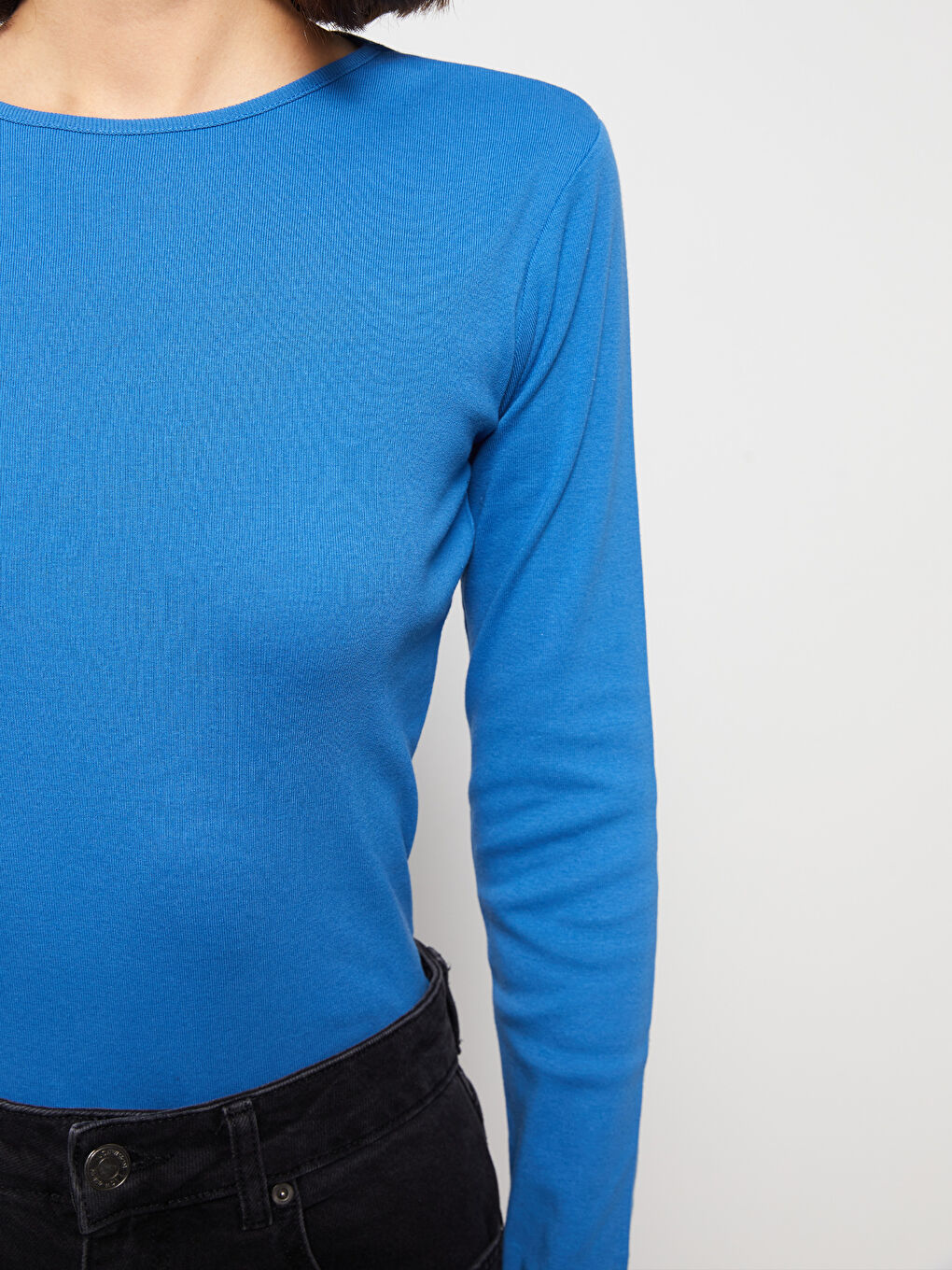 Mavi Bisiklet Yaka Kadın Bodysuit-3