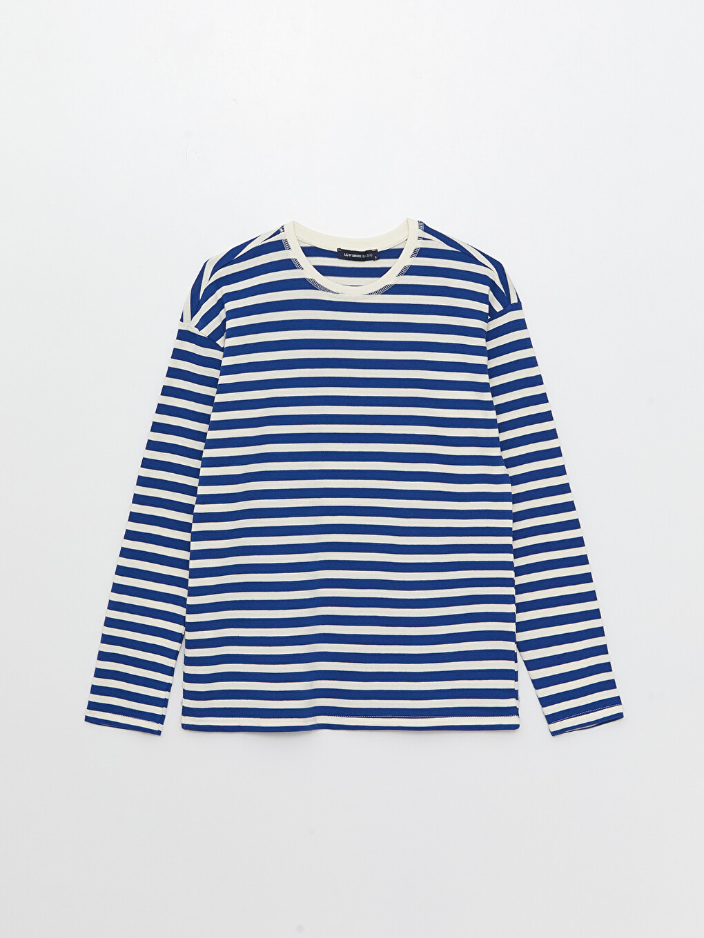 Crew Neck Striped Long Sleeve Women's T-Shirt-5