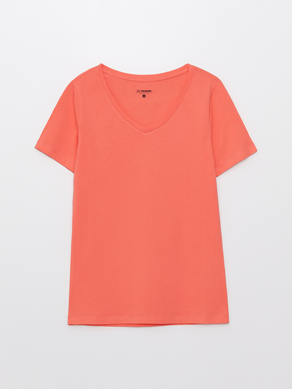 V-neck Straight Short Sleeve Cotton Women's T-shirt-5