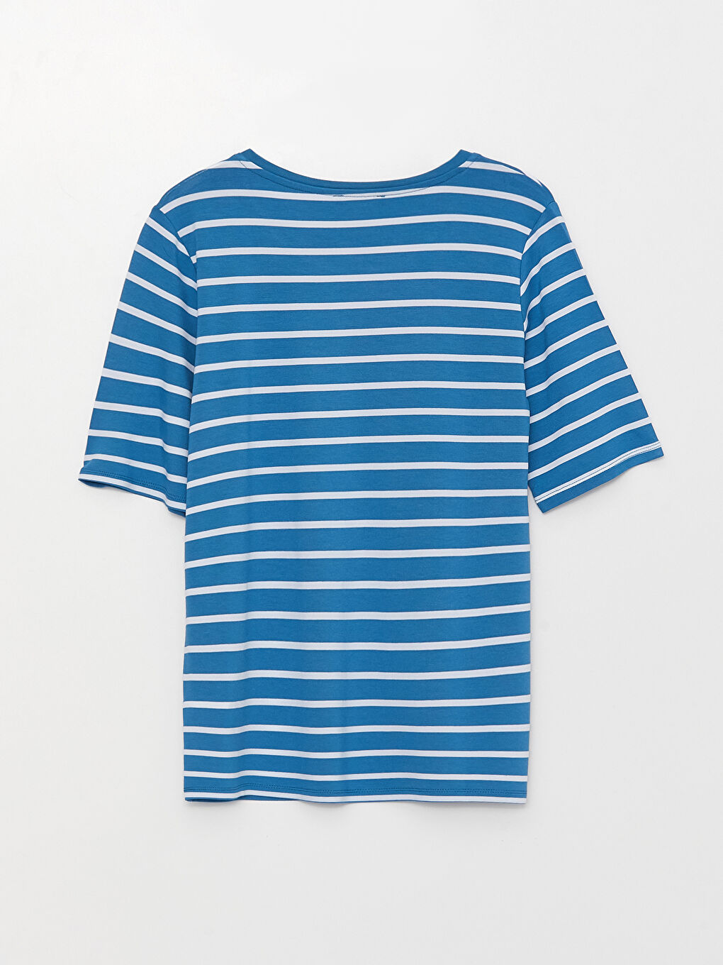 Crew Neck Striped Short Sleeve Women's T-Shirt-6