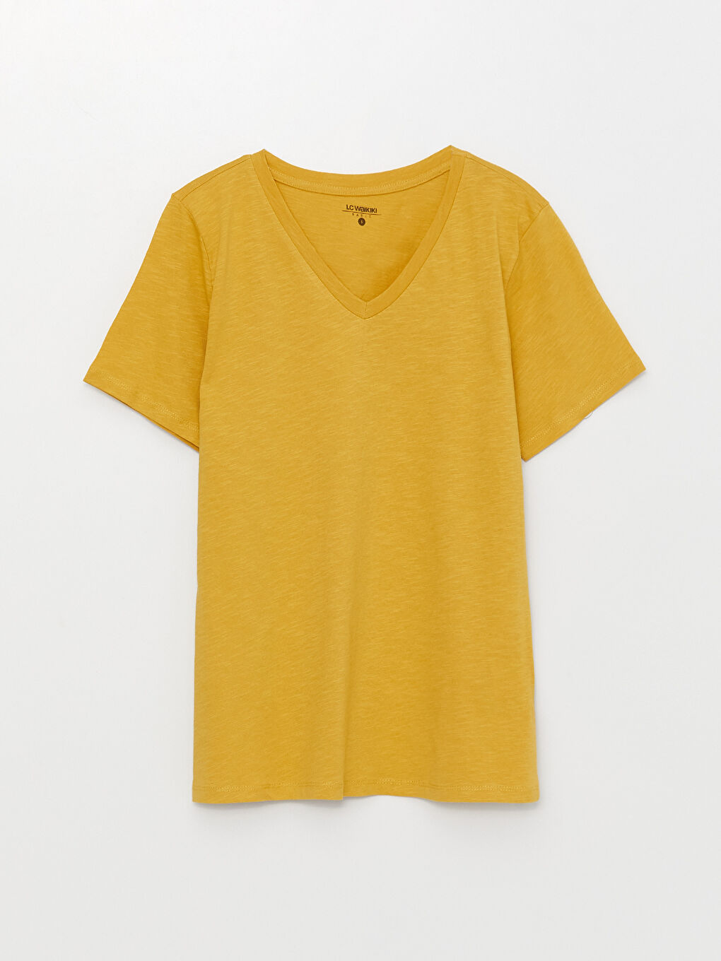 V-Neck Plain Short Sleeve Women's T-Shirt-4