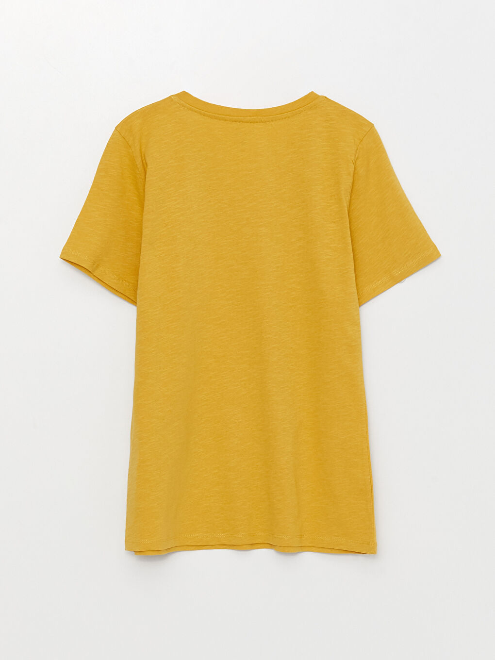 V-Neck Plain Short Sleeve Women's T-Shirt-5