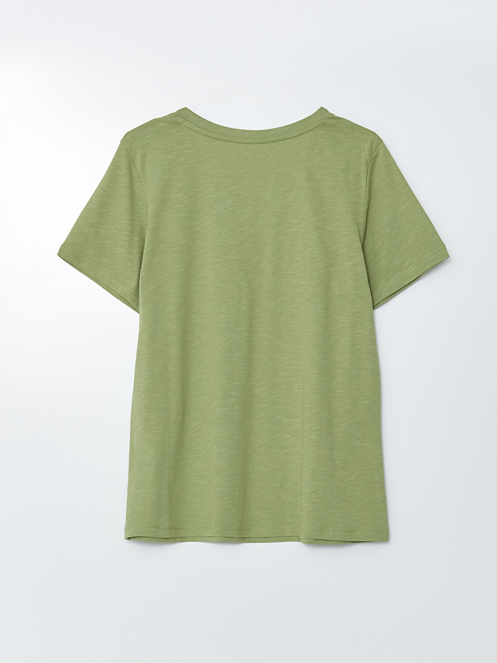 V-neck Plain Short Sleeve Women's T-shirt-5