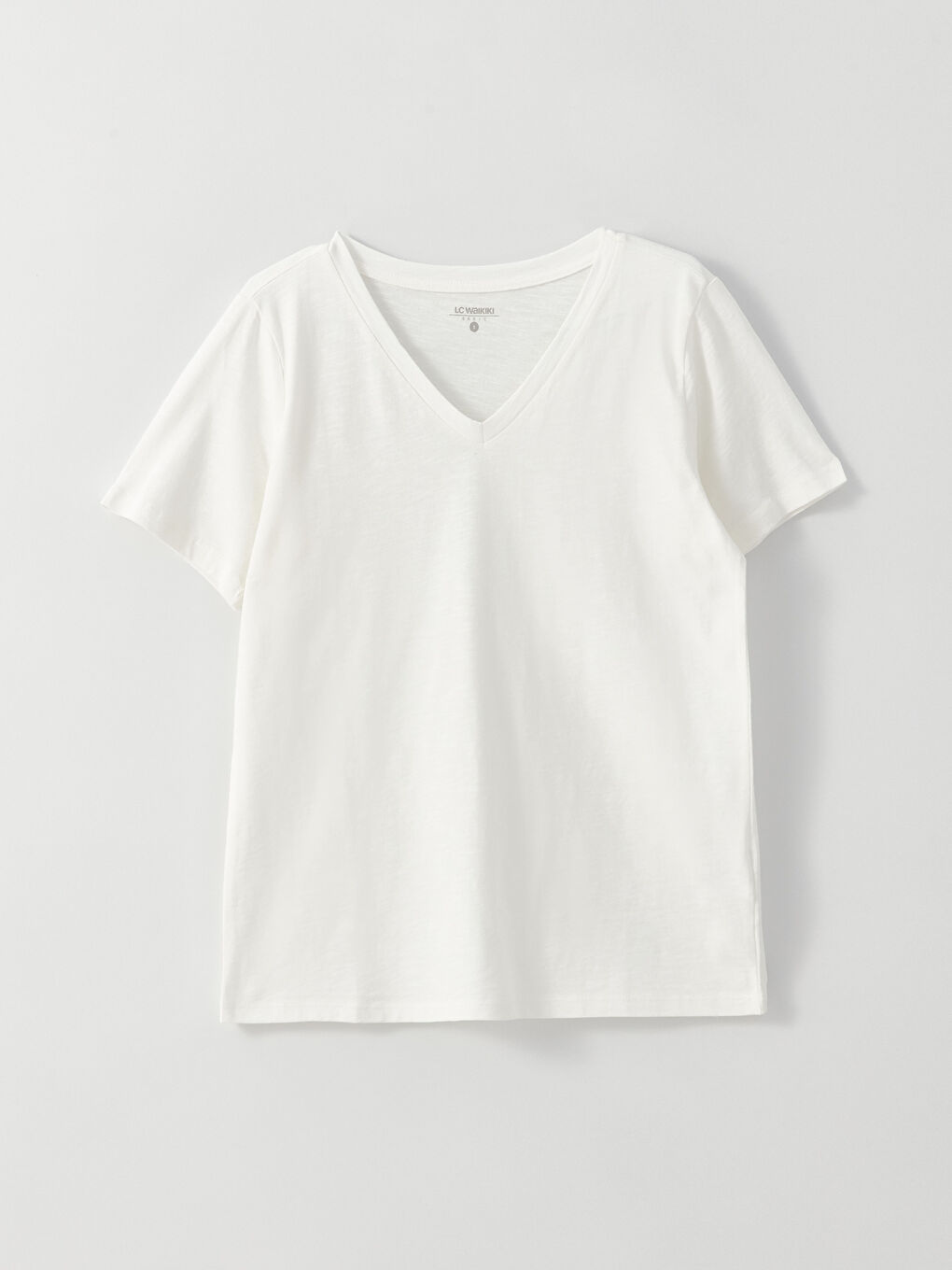 V-ს ფორმის დეკოლტე უბრალო მოკლე სახელო ქალებისთვის მაისური-5