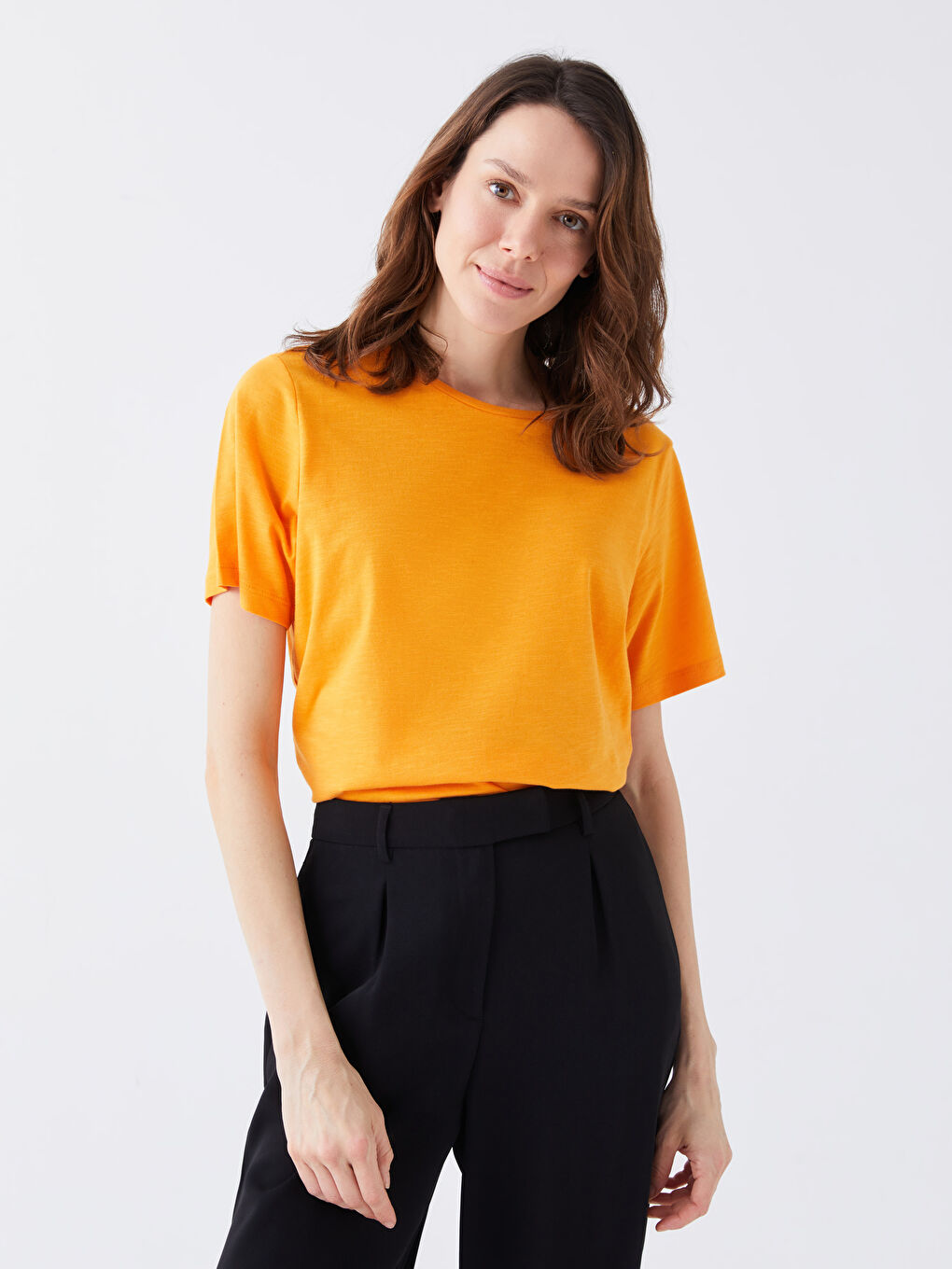 LCWAIKIKI Basic Crew Neck Plain Short Sleeve Women's T-Shirt -S33835Z8-FP0