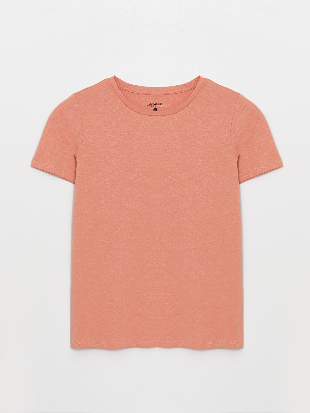 تي شيرت سادة بياقة دائرية بأكمام قصيرة للسيدات-5