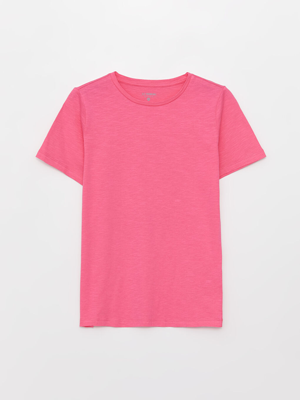 تي شيرت سادة بياقة دائرية بأكمام قصيرة للسيدات-5