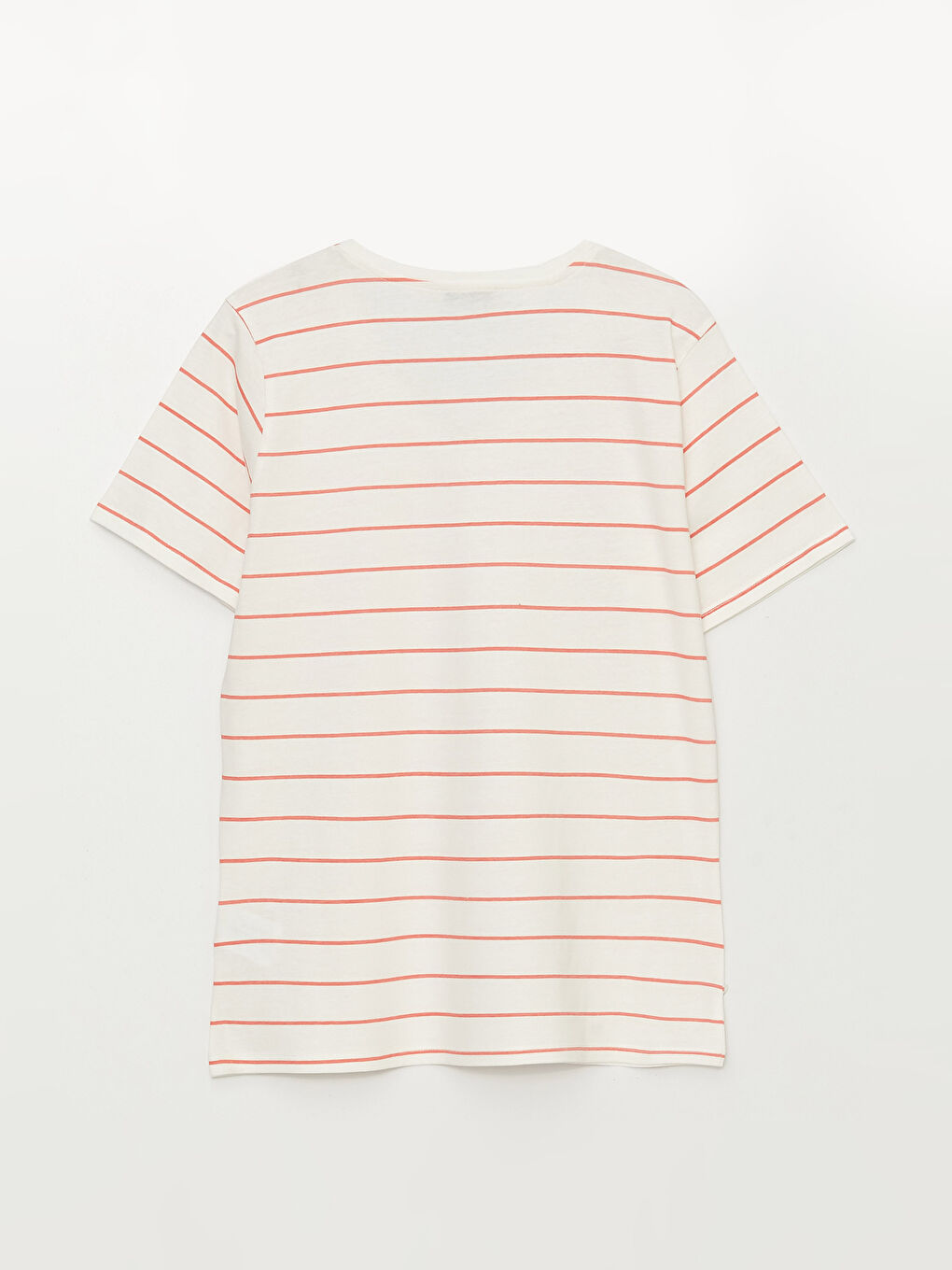 Женская футболка с коротким рукавом в полоску и V-образным вырезом-7