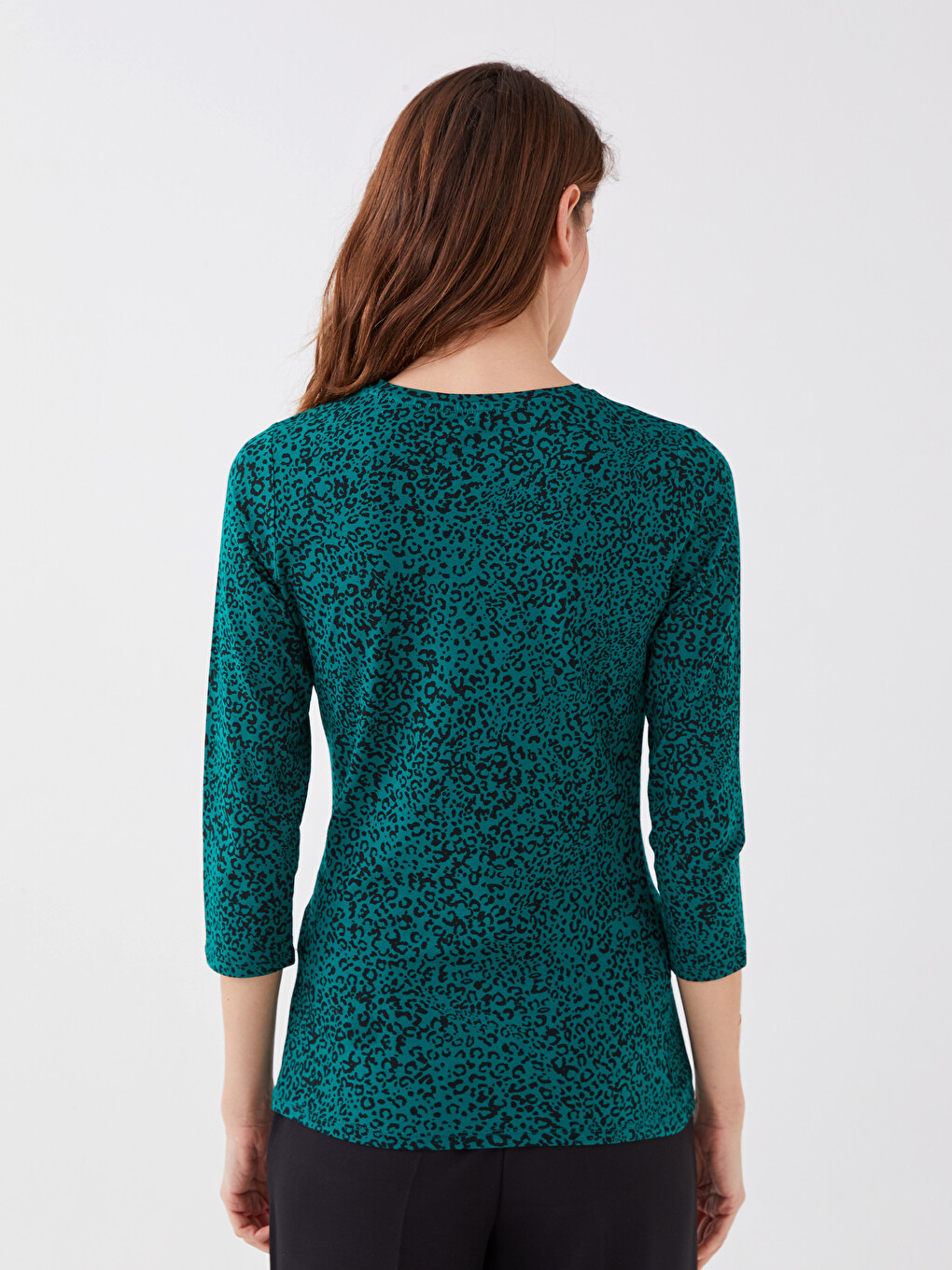 T-shirt À Manches Longues À Motif Floral Pour Femmes Avec Col Rond-4