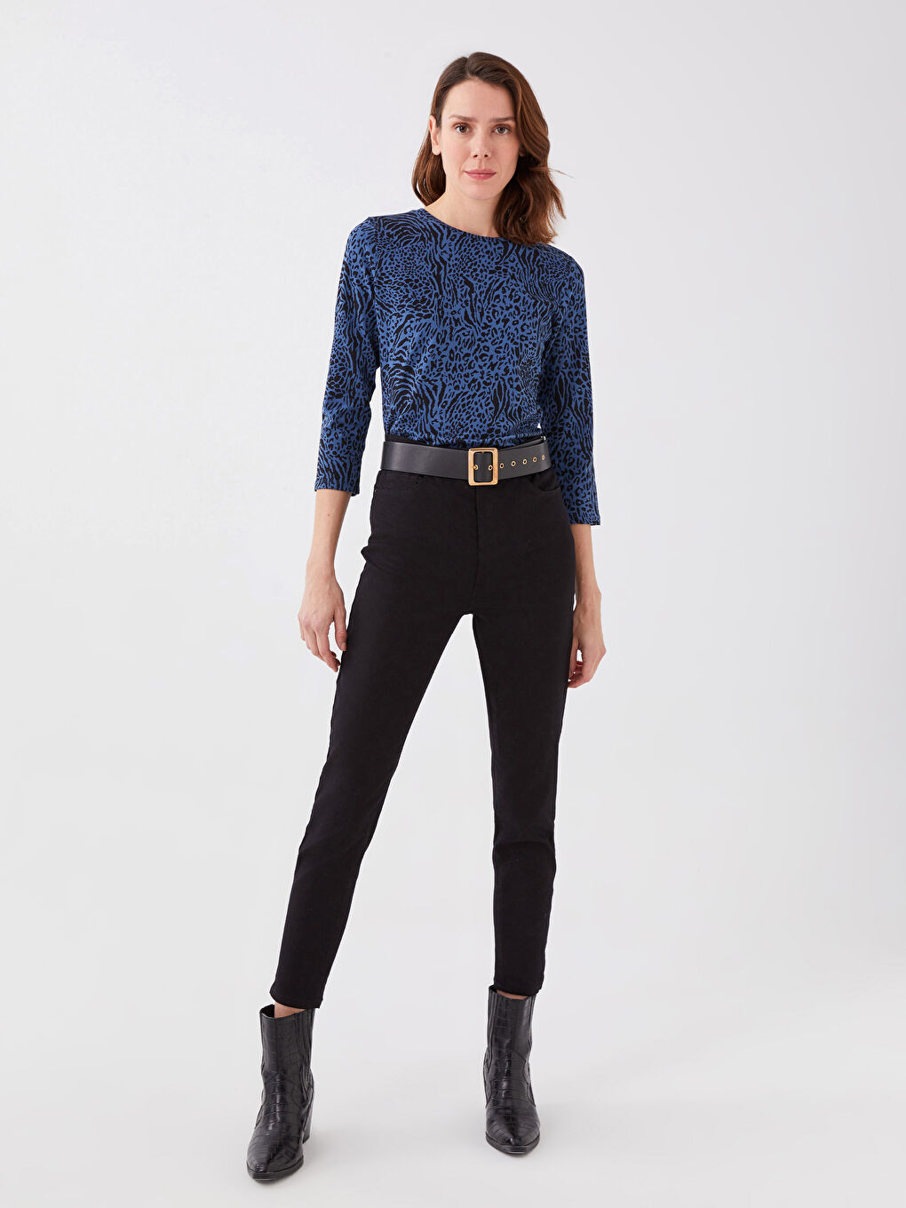 Crew Neck Floral Long Sleeve Women's T-Shirt-2