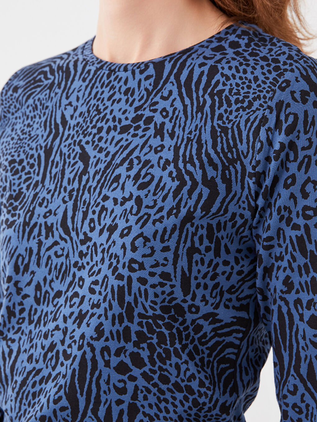 Crew Neck Floral Long Sleeve Women's T-Shirt-3