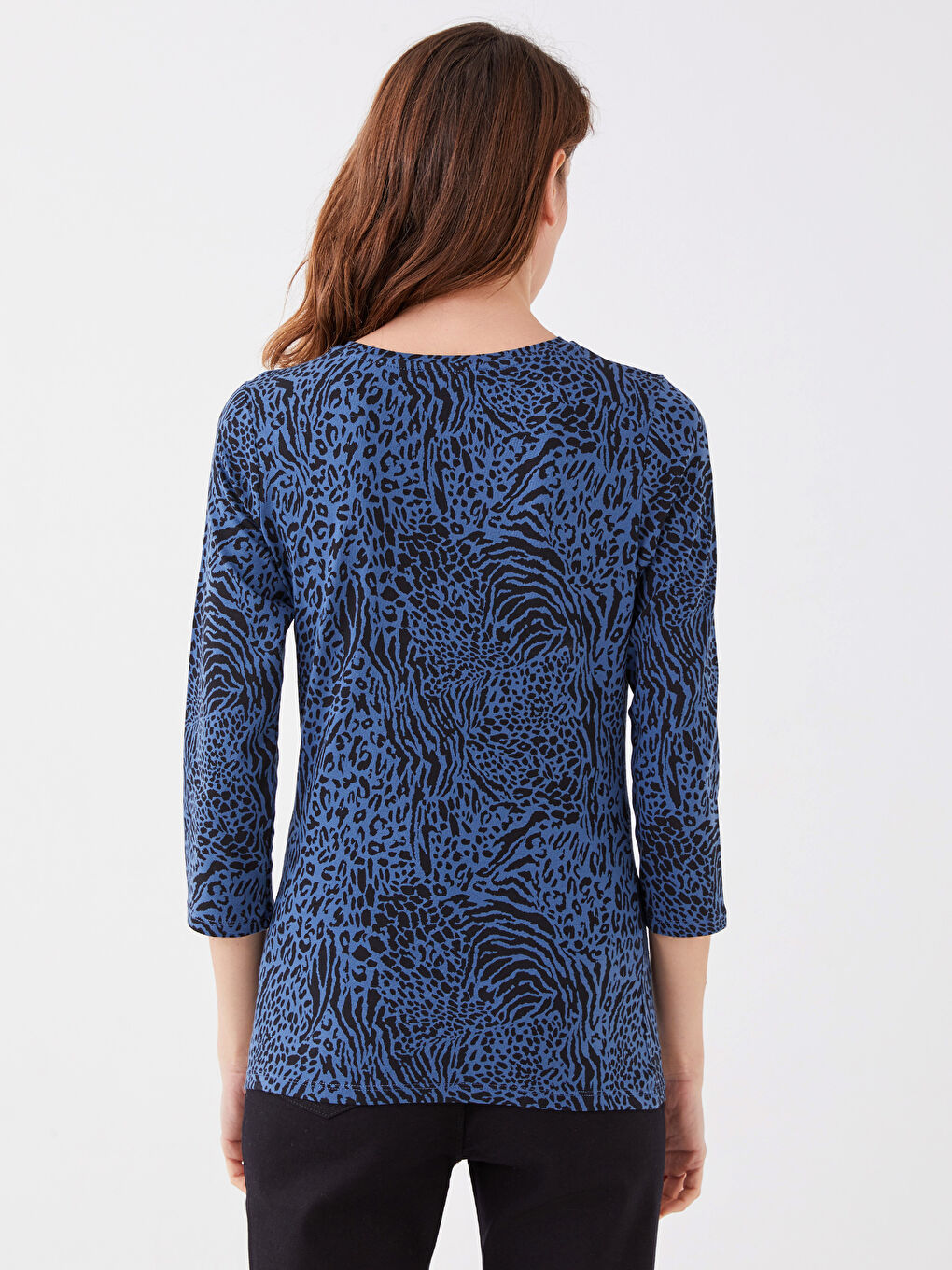 Crew Neck Floral Long Sleeve Women's T-Shirt-4