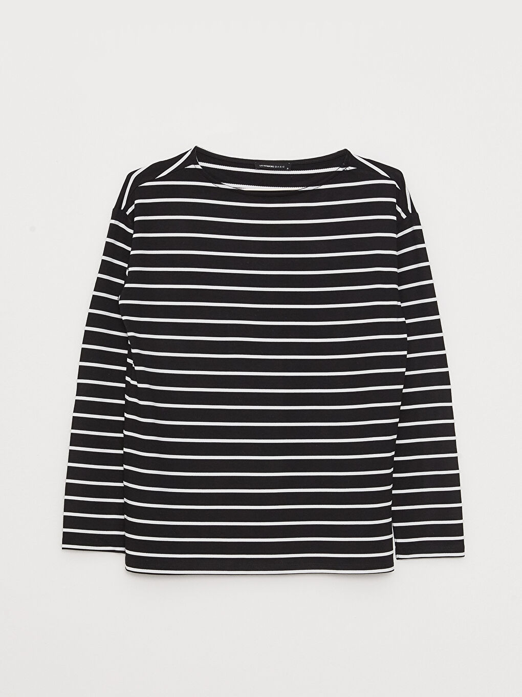 Crew Neck Striped Long Sleeve Women's T-Shirt-5