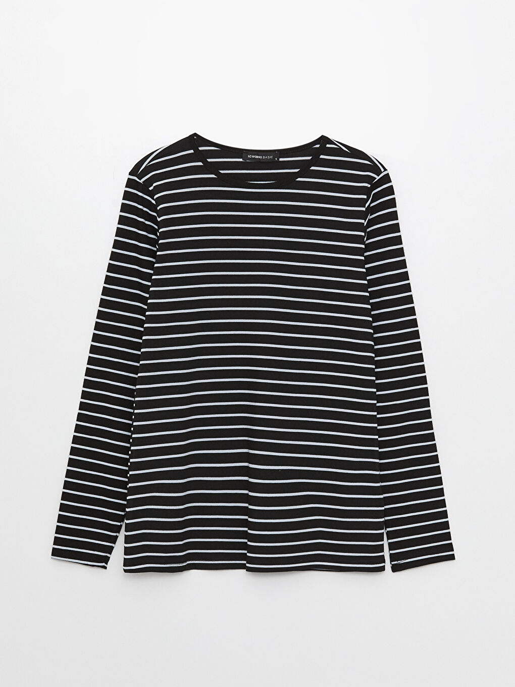 تي شيرت كم طويل مخطط بياقة دائرية للسيدات-5