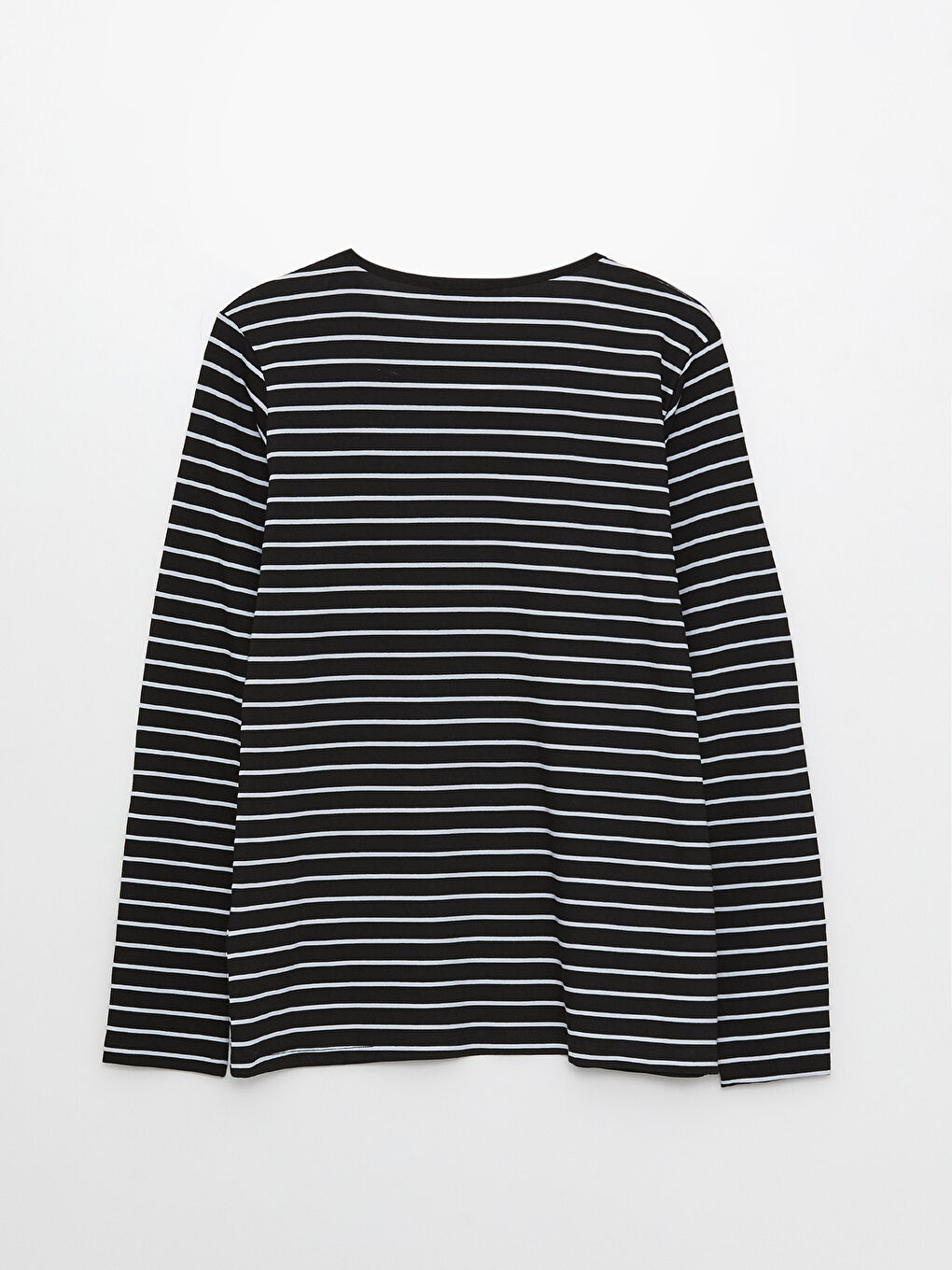 تي شيرت كم طويل مخطط بياقة دائرية للسيدات-6