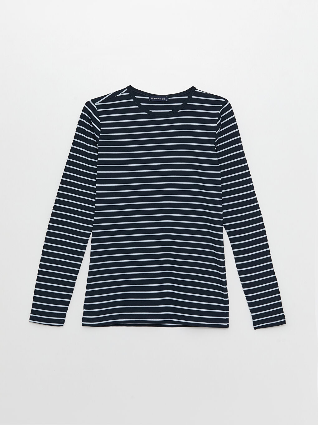 Crew Neck Striped Long Sleeve Women's T-Shirt-5