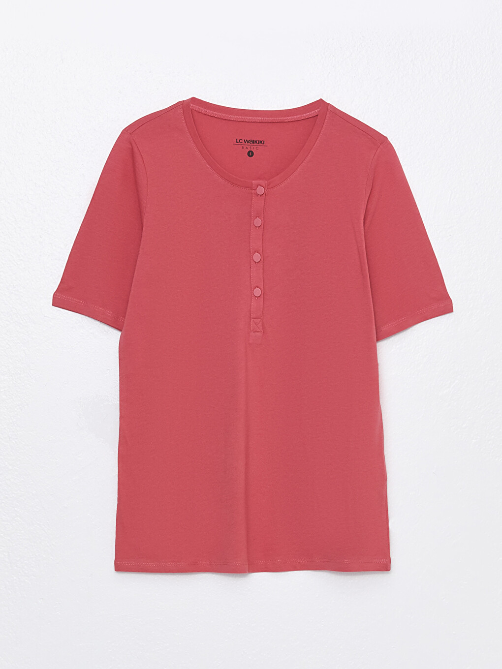Crew Neck Plain Short Sleeve Women's T-shirt-5