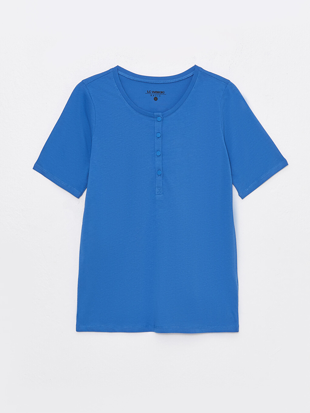 Crew Neck Plain Short Sleeve Women's T-shirt-5