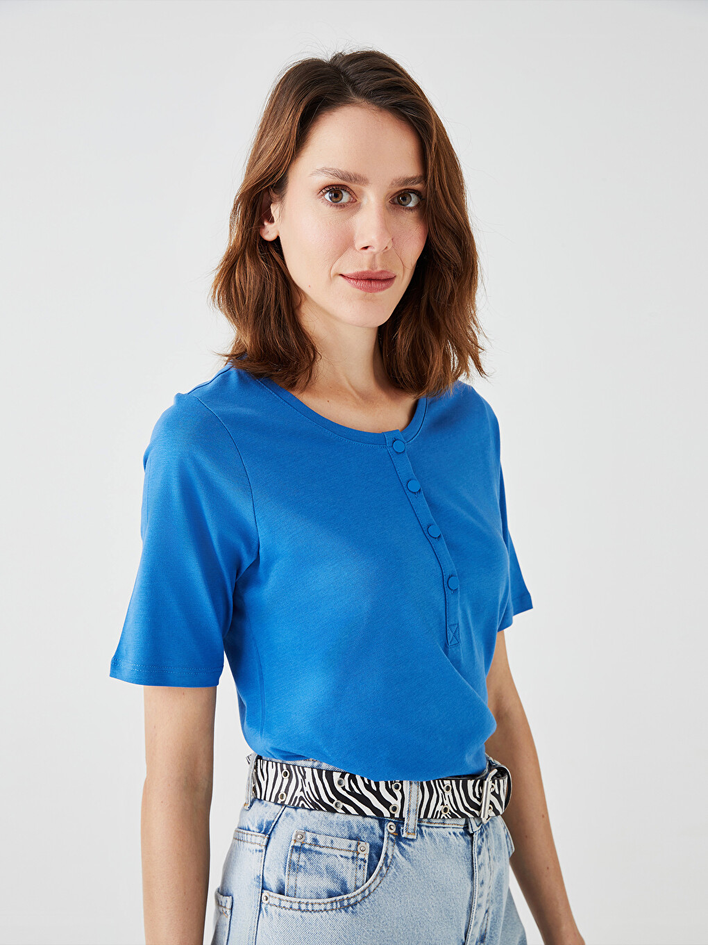 Crew Neck Plain Short Sleeve Women's T-shirt
