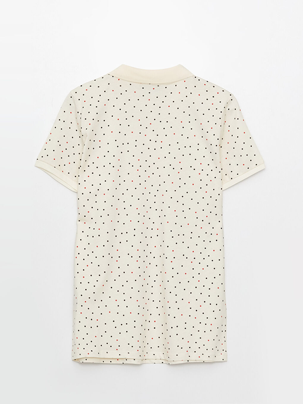 Polo Neck Polka Dot Short Sleeve Women's Base-6