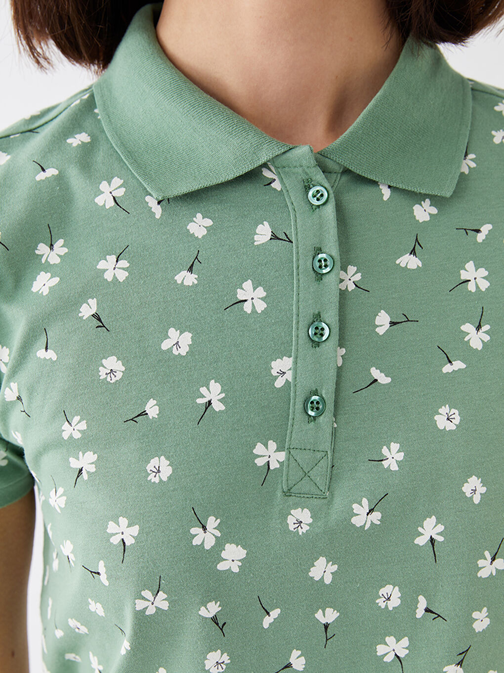 Футболка с водолазкой, с принтом, с коротким рукавом для женщин-3