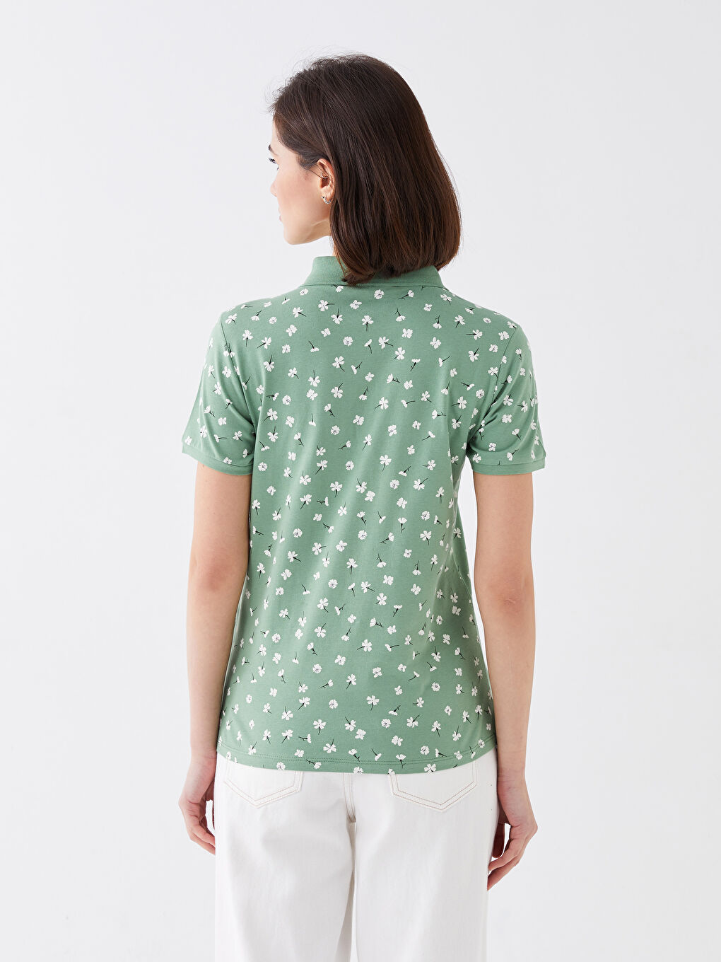 Футболка с водолазкой, с принтом, с коротким рукавом для женщин-4