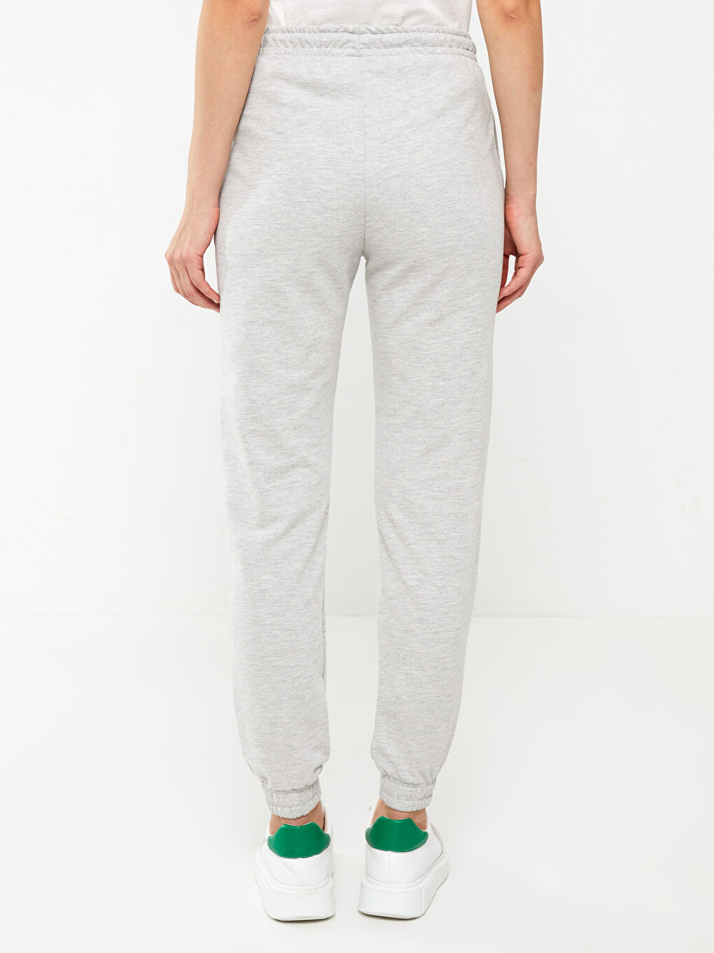 Women's Elasticated Waist Plain Jogger Sweatpants-4