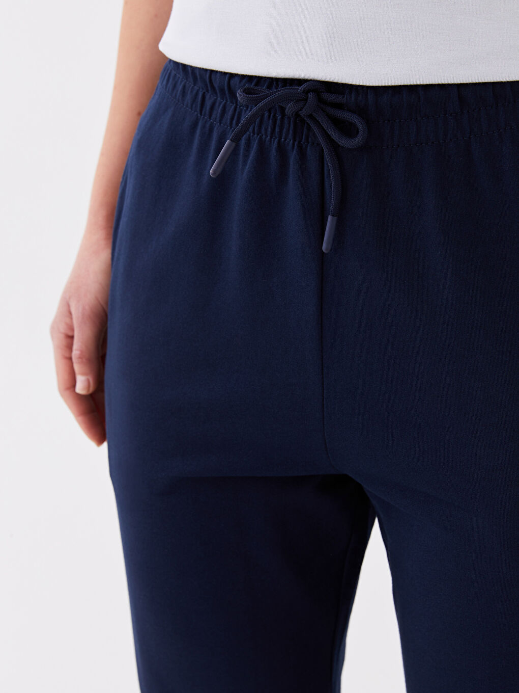 Women's Elasticated Waist Plain Jogger Sweatpants-1