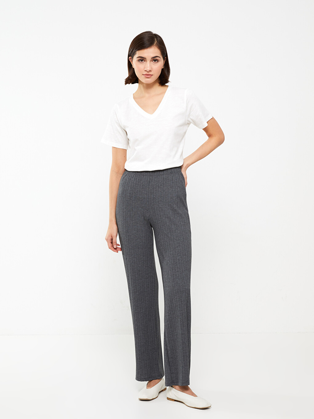 LCW EVERYDAY Beli Lastikli Dar Fit Kadın Pantolon - S33852Z8-D3A