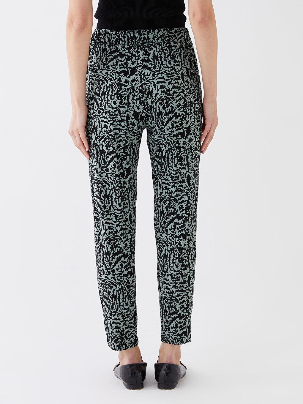 بنطلون رياضي بنقشة خصر مرن للسيدات-3