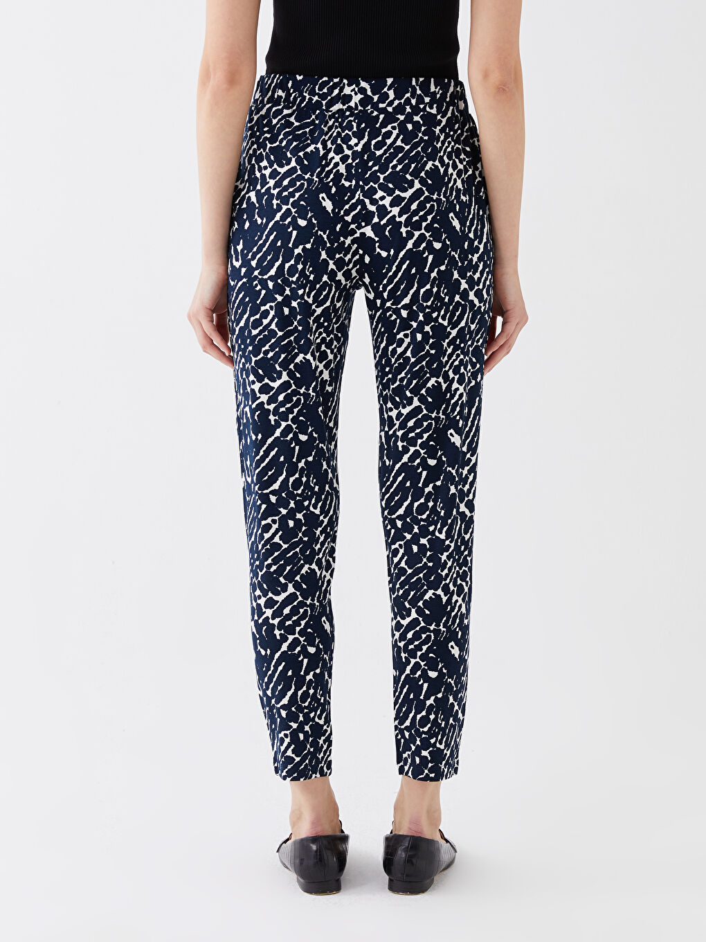 بنطلون رياضي بنقشة خصر مرن للسيدات-3