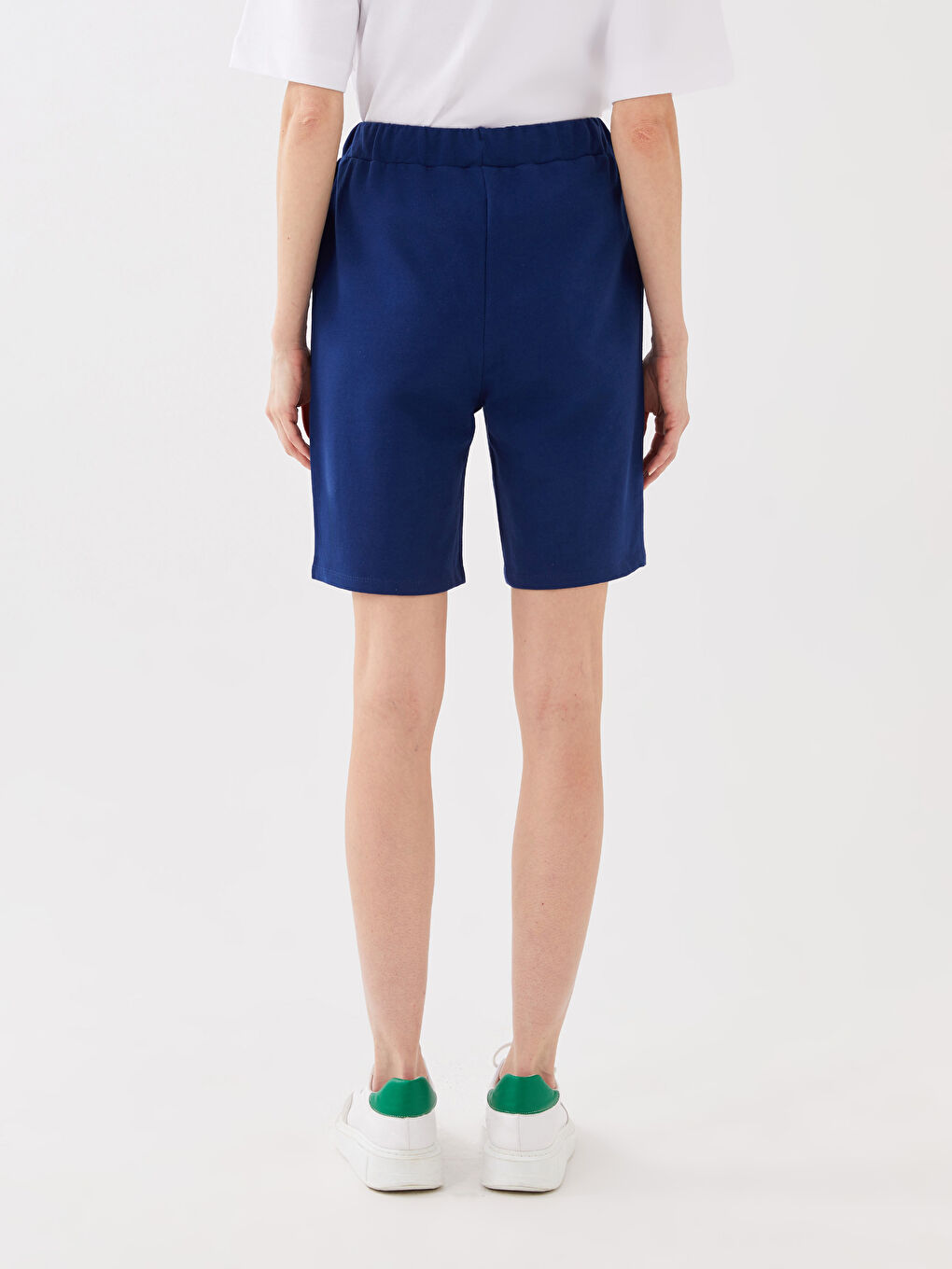 Women's Elasticated Waist Plain Shorts -S33857Z8-K1X