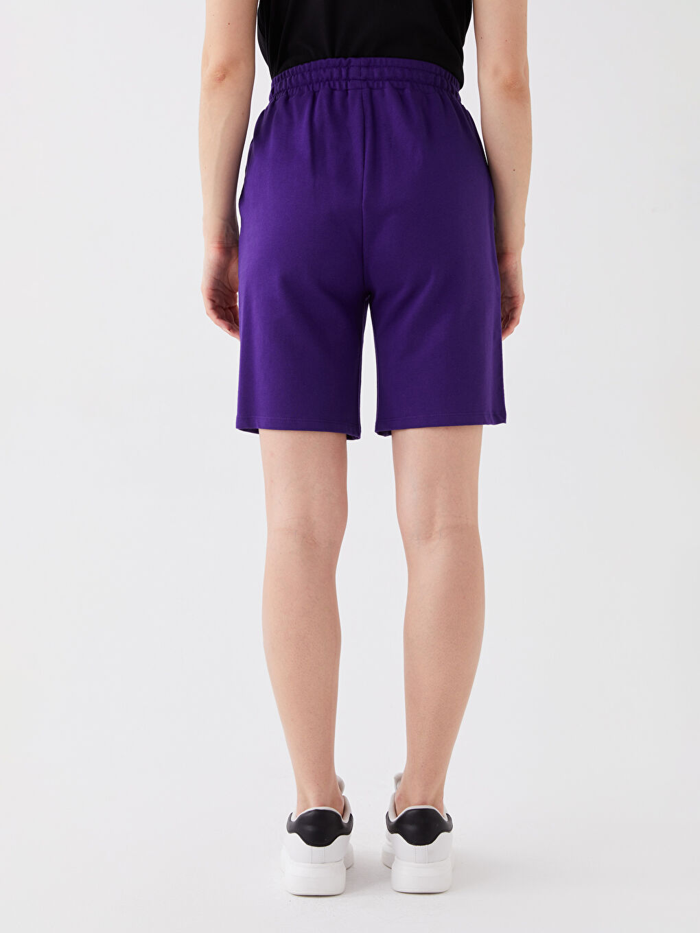 Women's Elasticated Waist Plain Shorts -S33857Z8-LWW