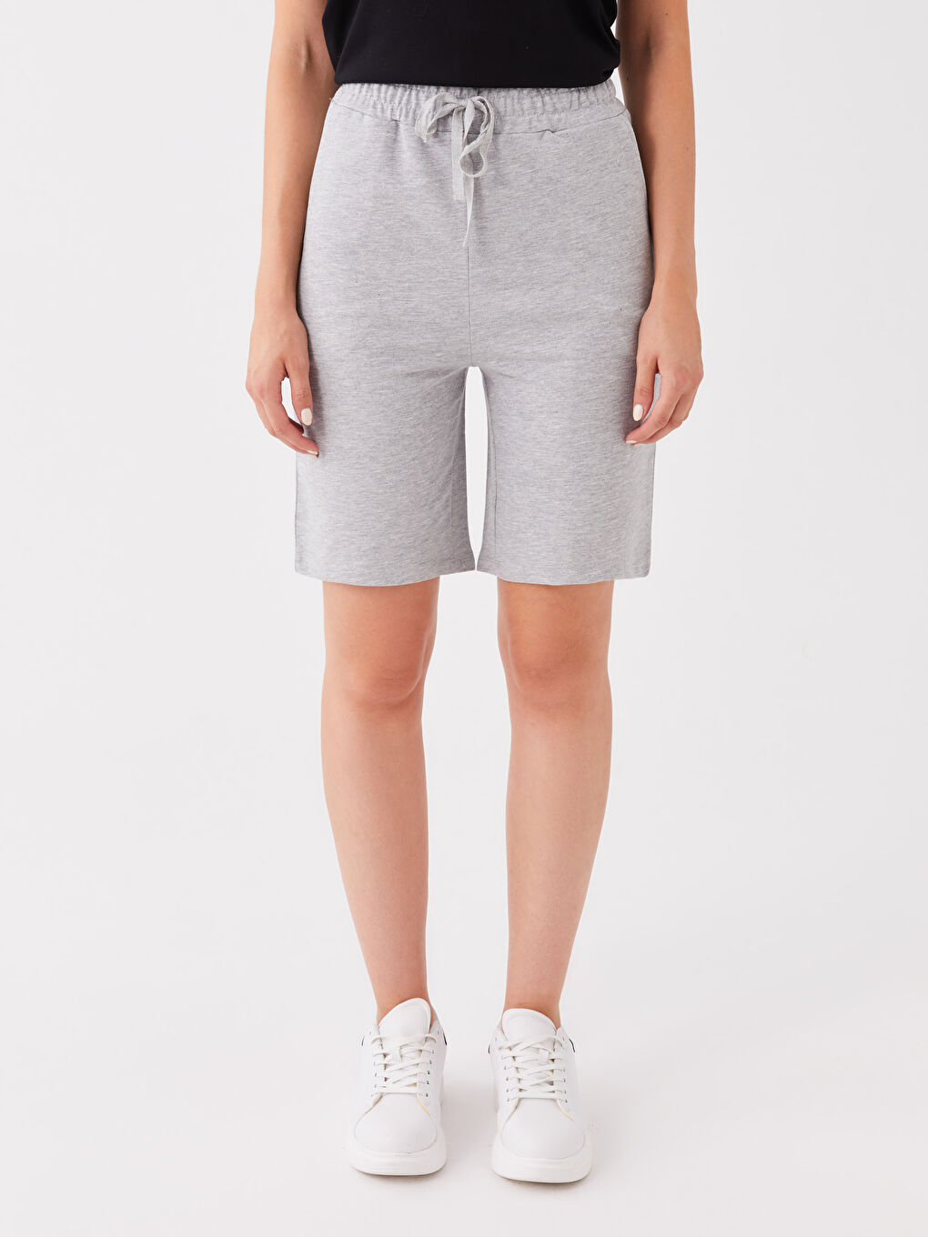 Women's Elasticated Waist Plain Shorts -S33857Z8-CX7