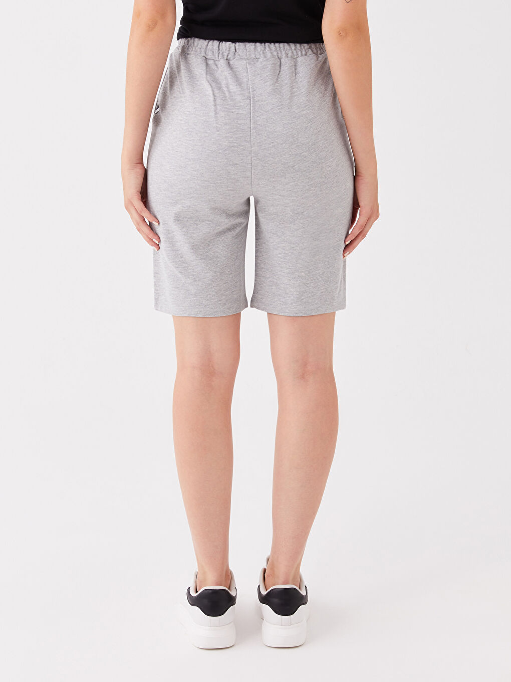 Women's Elasticated Waist Plain Shorts -S33857Z8-CX7