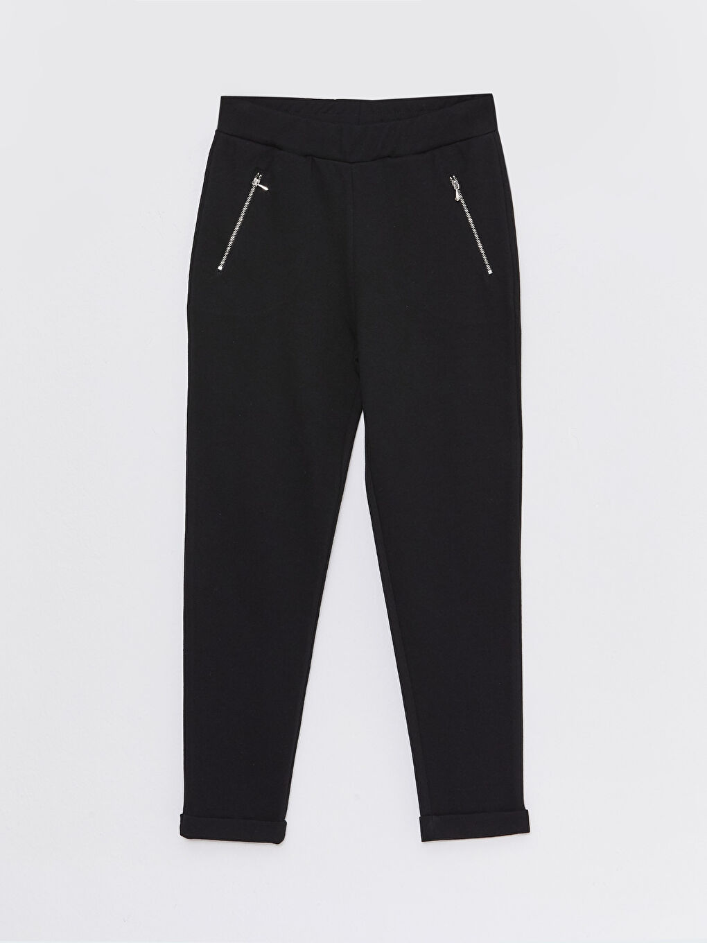 әйелдерге арналған серпімді белдік өрнексіз спорттық шалбар-5