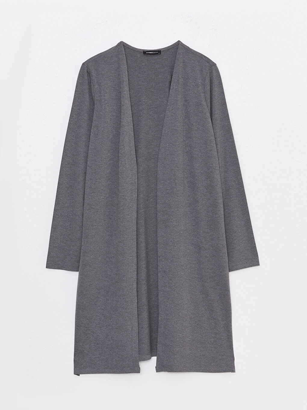 Antrasit Şal Yaka Düz Uzun Kollu Kadın Hırka-5