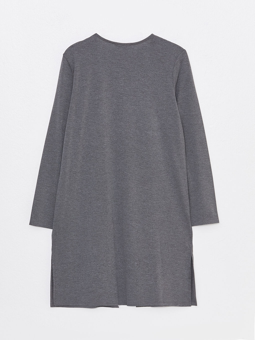 Antrasit Şal Yaka Düz Uzun Kollu Kadın Hırka-6