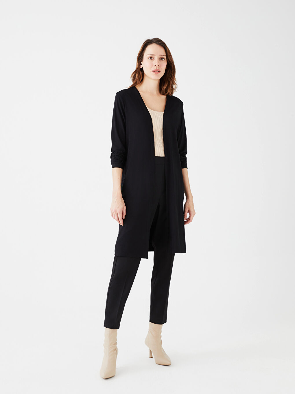 Shawl Collar Plain Long Sleeve Women's Cardigan -S33860Z8-CVL