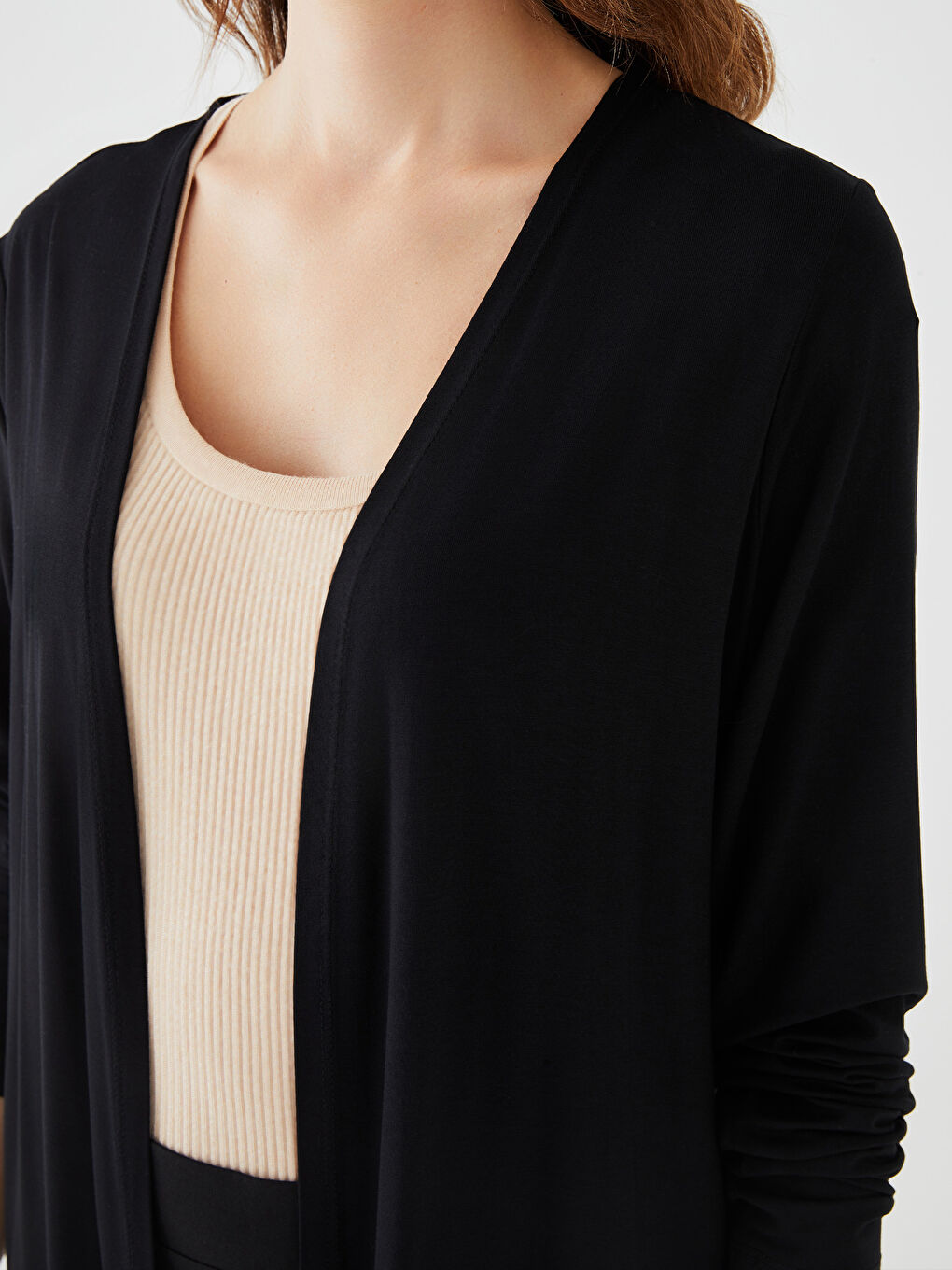 Shawl Collar Plain Long Sleeve Women's Cardigan -S33860Z8-CVL