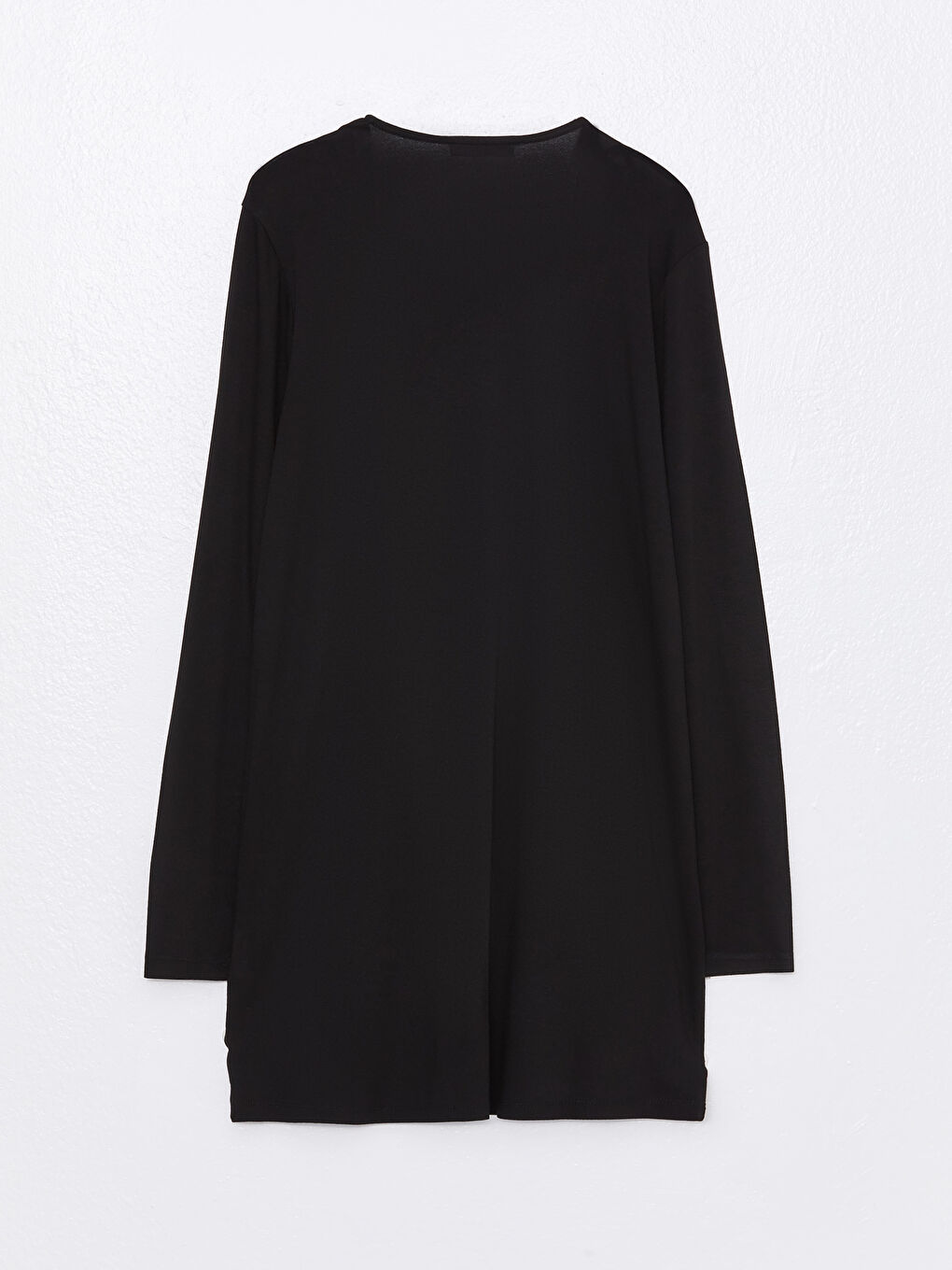 كارديجان كم طويل سادة بياقة شال للسيدات-1