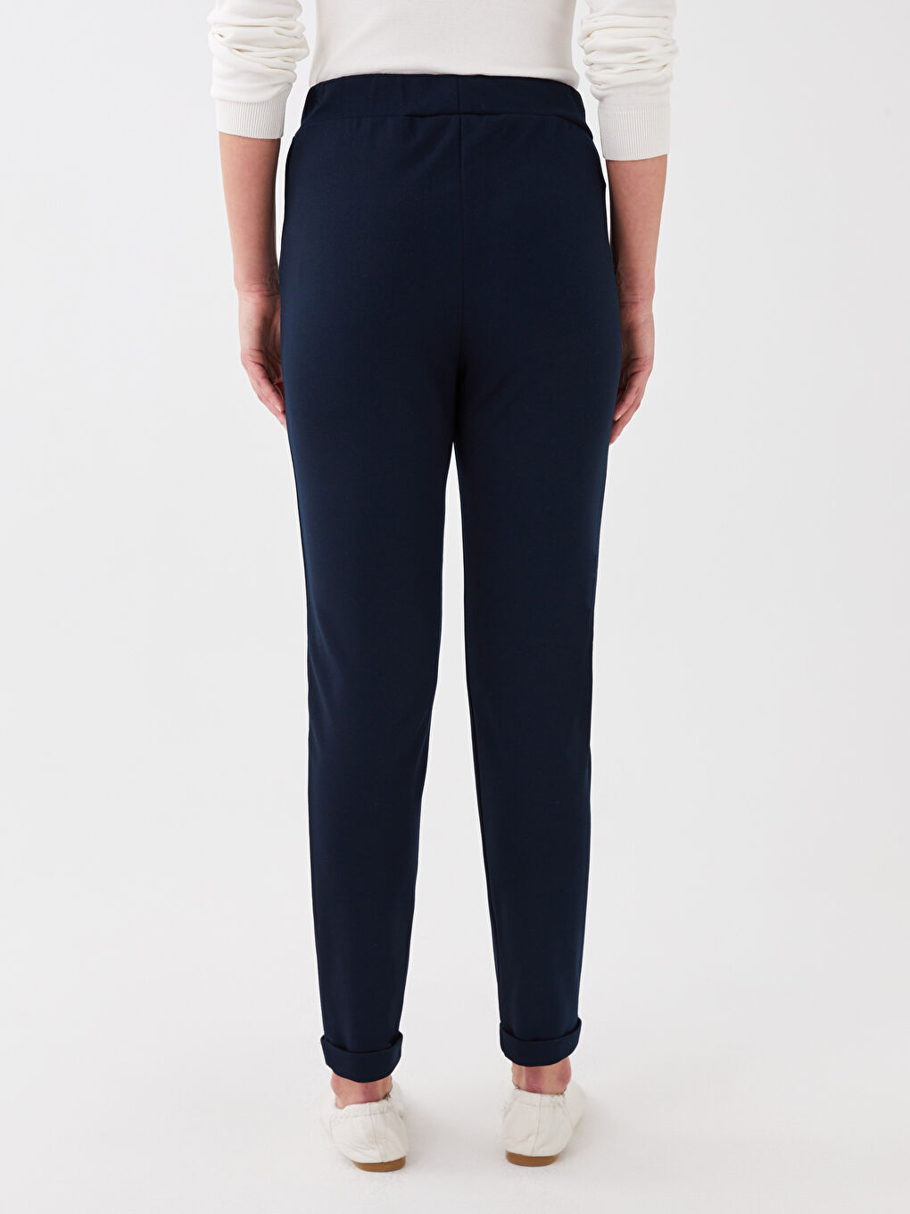 Women's Elasticated Waist Plain Sweatpants-4